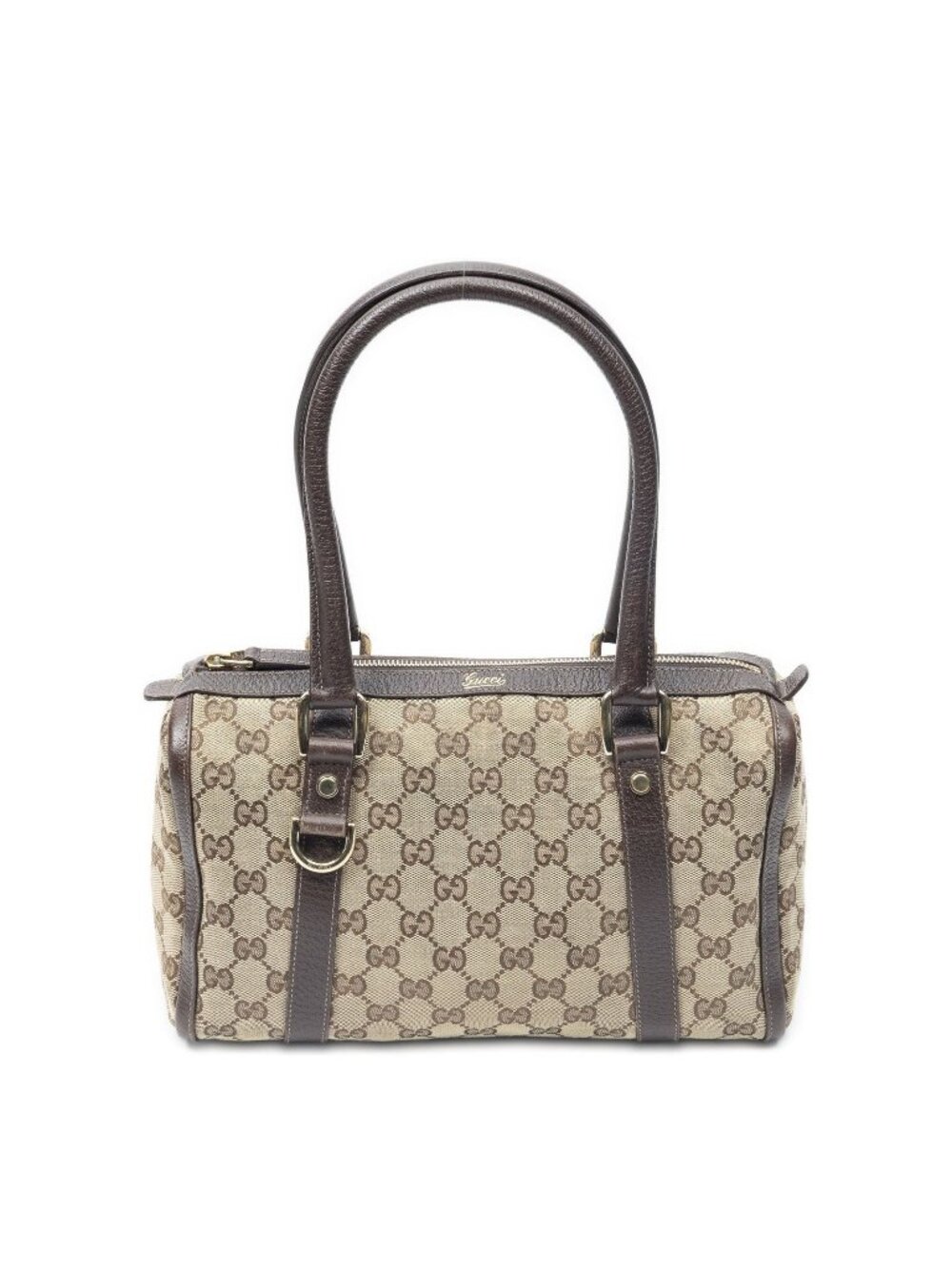 Gucci Abbey Boston Beige Brown GG Canvas Shoulder Bag